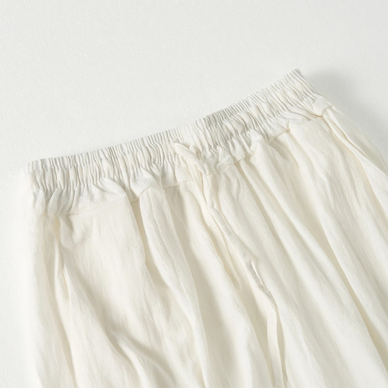 Buddha Stones Schlichte, gestreifte Damenhose im Bohemian-Stil mit weitem Bein und Taschen - image 16