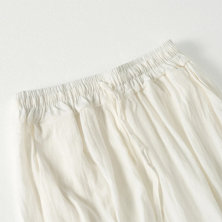 Buddha Stones Schlichte, gestreifte Damenhose im Bohemian-Stil mit weitem Bein und Taschen - image 16