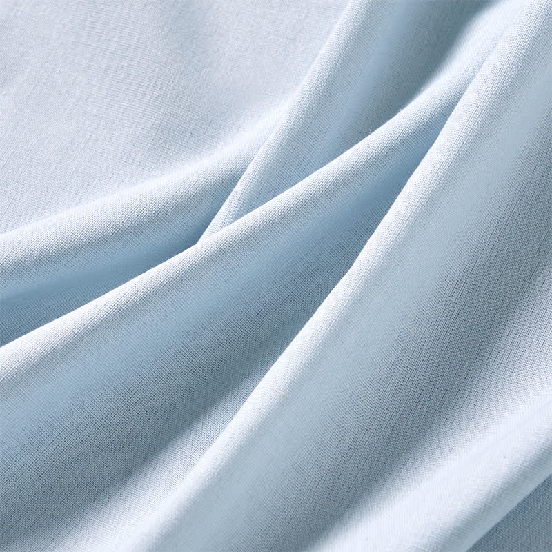 Buddha Stones Sommerliches Midikleid aus Baumwolle mit Falten, Knöpfen und kurzen Ärmeln – perfekt für den Arbeitsweg - image 5