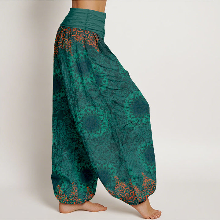 Buddha Stones Haremshose aus reiner Baumwolle mit dreieckigem Mandala-Muster für Damen, elastische Taille - image 15