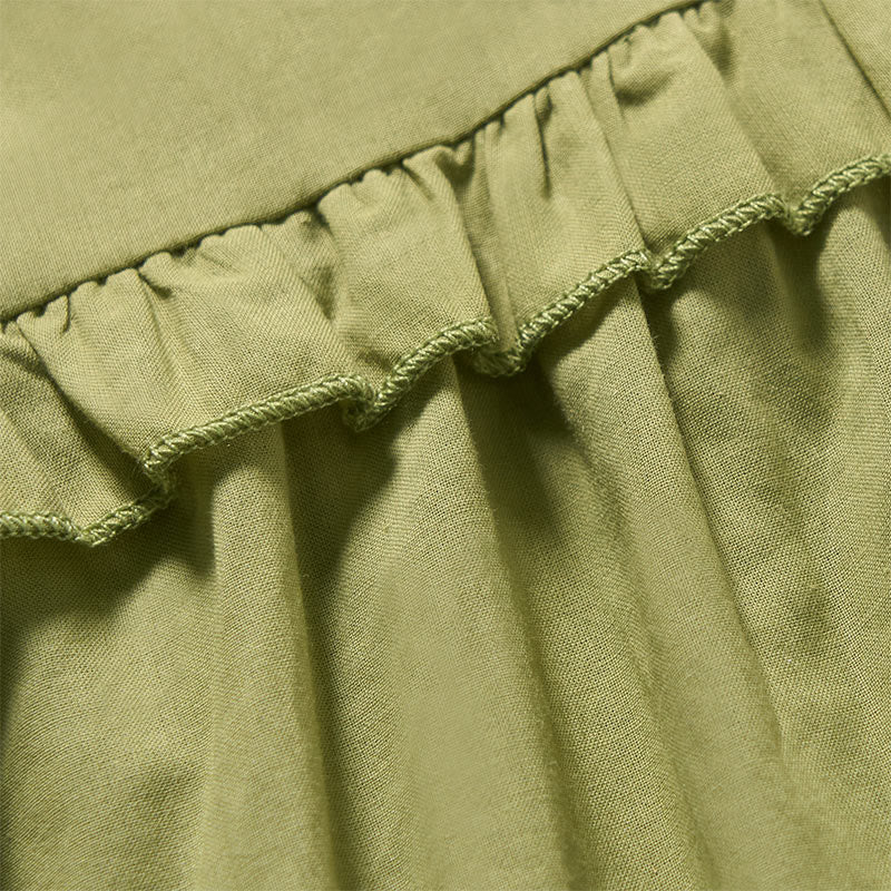 Buddha Stones Sommerliches, einfarbiges Kurzarmhemd für Damen mit V-Ausschnitt und Zierknöpfen - image 10