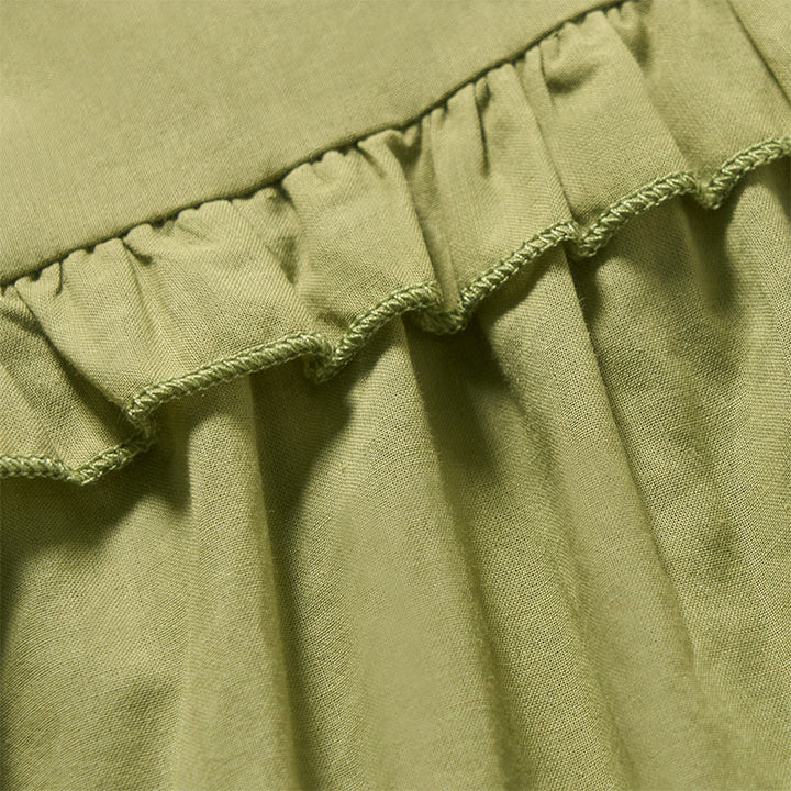 Buddha Stones Sommerliches, einfarbiges Kurzarmhemd für Damen mit V-Ausschnitt und Zierknöpfen - image 10