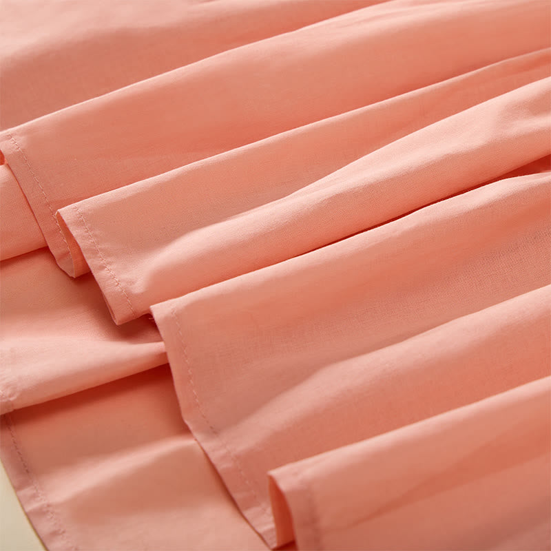 Buddha Stones Sommerliches, einfarbiges Kurzarmhemd für Damen mit V-Ausschnitt und Zierknöpfen - image 19