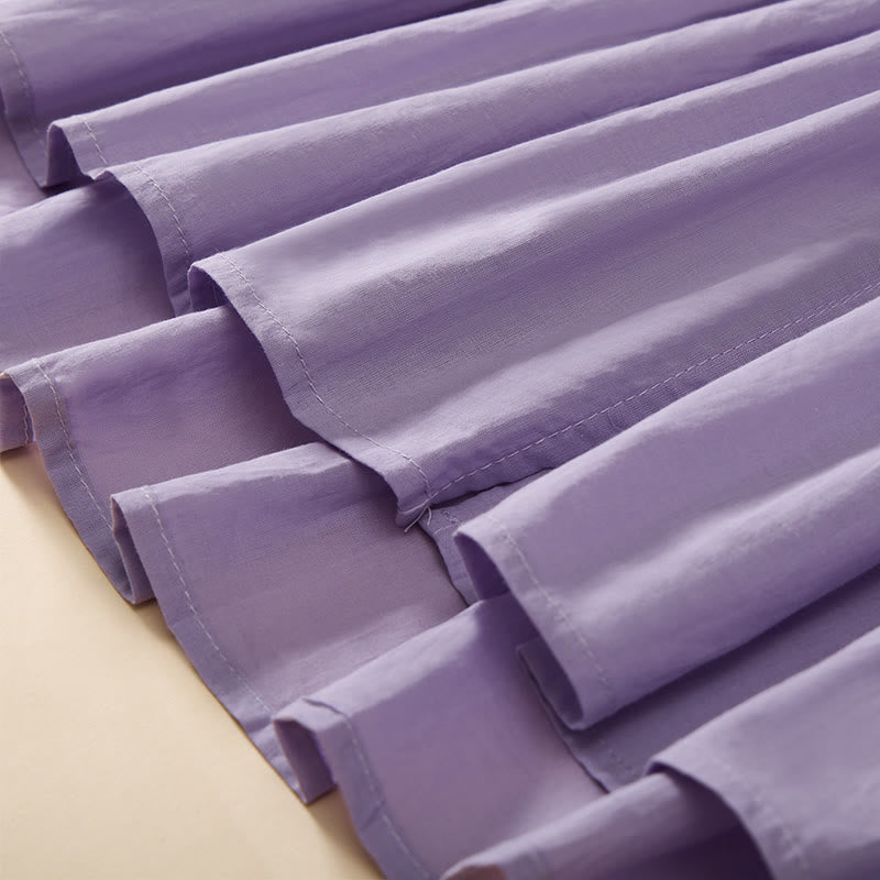 Buddha Stones Sommerliches, einfarbiges Kurzarmhemd für Damen mit V-Ausschnitt und Zierknöpfen - image 25