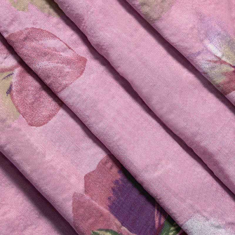 Buddha Stones Sommerliches Midikleid mit Stehkragen, kurzen Ärmeln und Taschen, Orchideenmuster und Blumenmuster - image 11