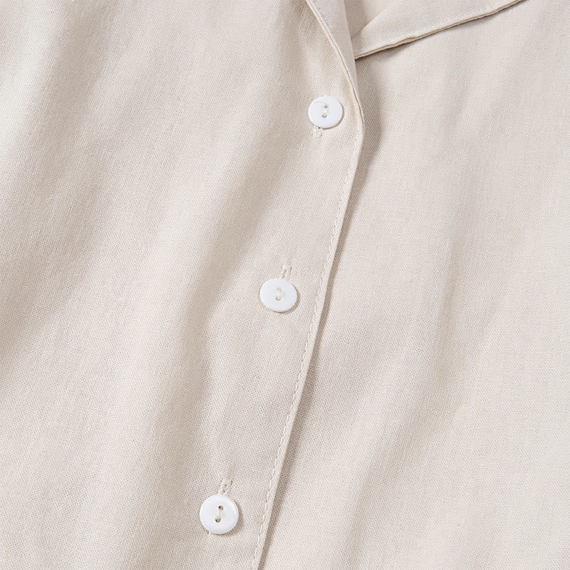 Buddha Stones Sommerliches, einfarbiges A-Linien-Kleid mit kurzen Ärmeln und Schnürung, Taschen - image 12