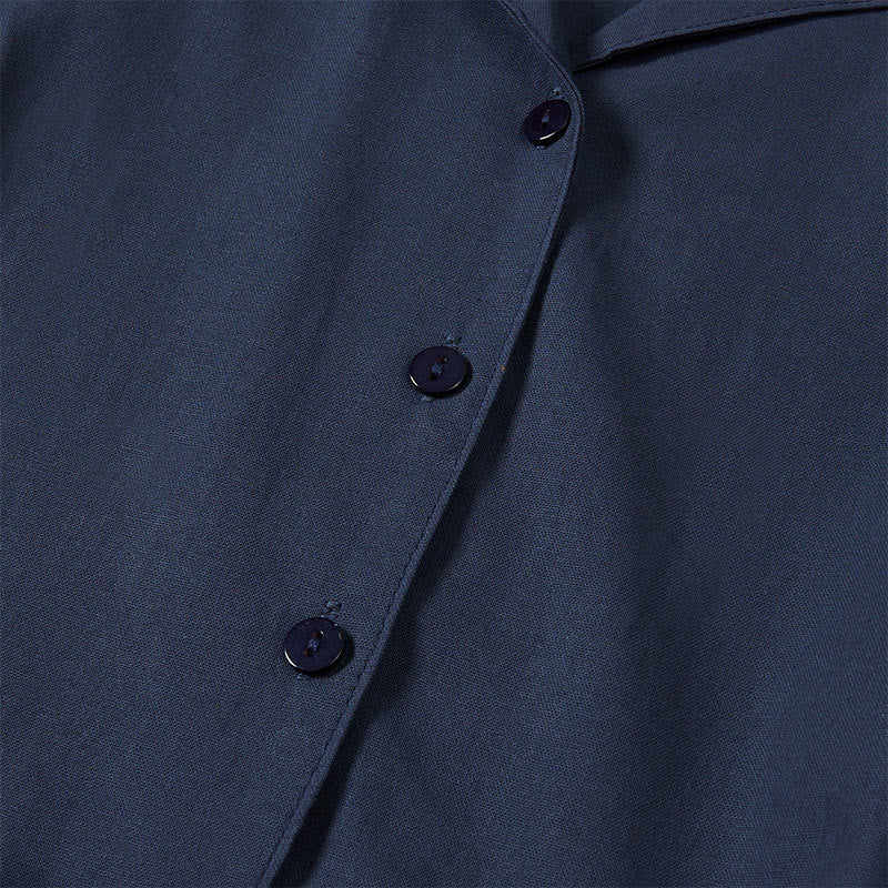 Buddha Stones Sommerliches, einfarbiges A-Linien-Kleid mit kurzen Ärmeln und Schnürung, Taschen - image 3