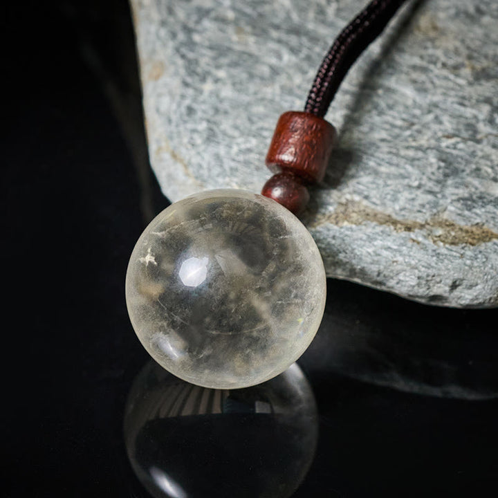 Buddha Stones Halskettenanhänger aus weißem und rosafarbenem Tigerauge-Rauchquarz zum Schutz vor diesen Elementen - image 2