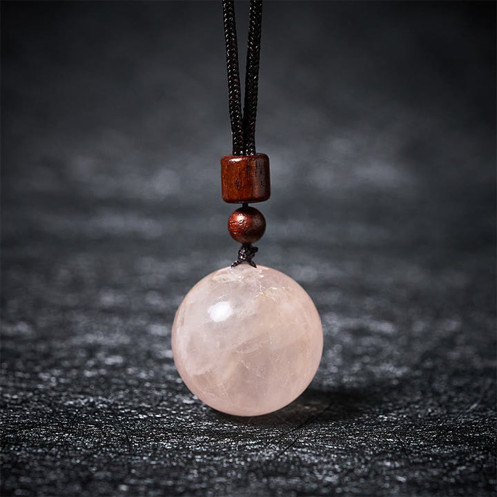 Buddha Stones Halskettenanhänger aus weißem und rosafarbenem Tigerauge-Rauchquarz zum Schutz vor diesen Elementen - Rosa Kristall - image 5