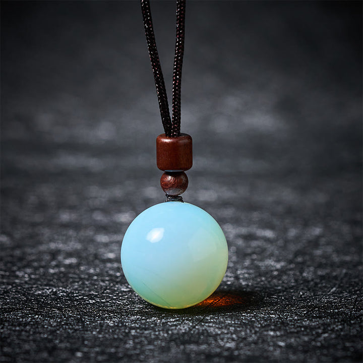 Buddha Stones Halskettenanhänger aus weißem und rosafarbenem Tigerauge-Rauchquarz zum Schutz vor diesen Elementen - Opal - image 9