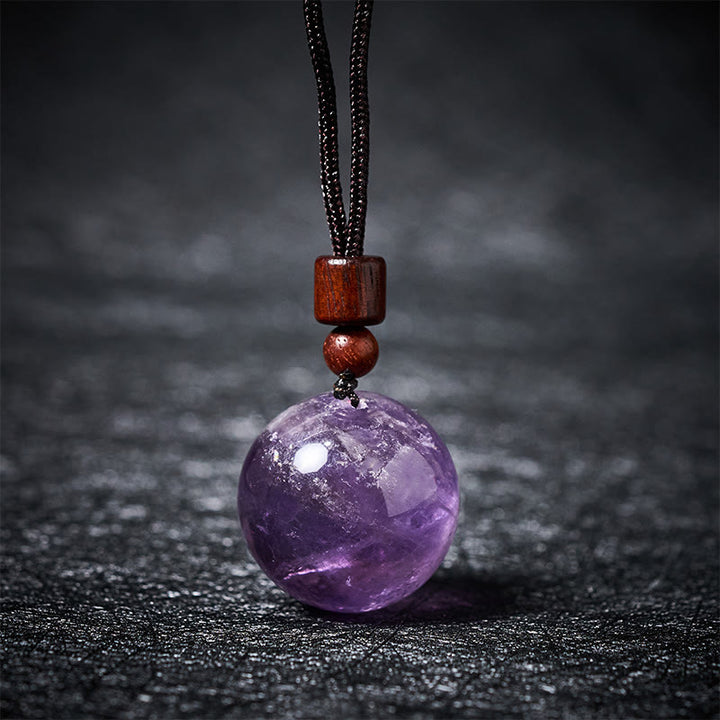 Buddha Stones Halskettenanhänger aus weißem und rosafarbenem Tigerauge-Rauchquarz zum Schutz vor diesen Elementen - Amethyst - image 13