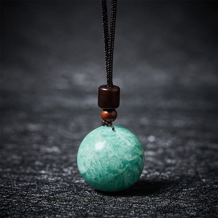 Buddha Stones Halskettenanhänger aus weißem und rosafarbenem Tigerauge-Rauchquarz zum Schutz vor diesen Elementen - Amazonit - image 17