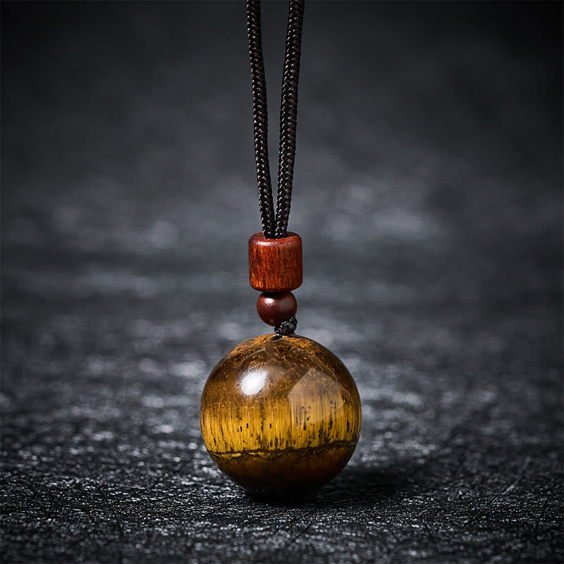 Buddha Stones Halskettenanhänger aus weißem und rosafarbenem Tigerauge-Rauchquarz zum Schutz vor diesen Elementen - Gelbes Tigerauge - image 21