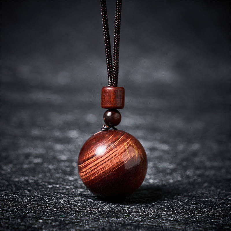 Buddha Stones Halskettenanhänger aus weißem und rosafarbenem Tigerauge-Rauchquarz zum Schutz vor diesen Elementen - Rotes Tigerauge - image 29