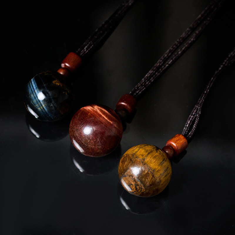 Buddha Stones Halskettenanhänger aus weißem und rosafarbenem Tigerauge-Rauchquarz zum Schutz vor diesen Elementen - image 37