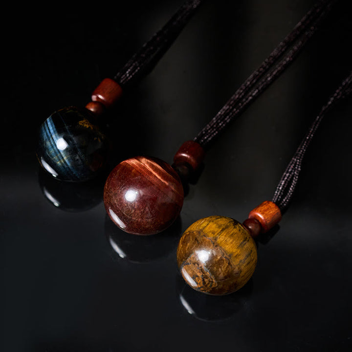 Buddha Stones Halskettenanhänger aus weißem und rosafarbenem Tigerauge-Rauchquarz zum Schutz vor diesen Elementen - image 37