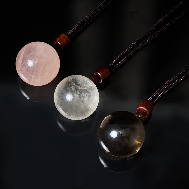 Buddha Stones Halskettenanhänger aus weißem und rosafarbenem Tigerauge-Rauchquarz zum Schutz vor diesen Elementen - image 39