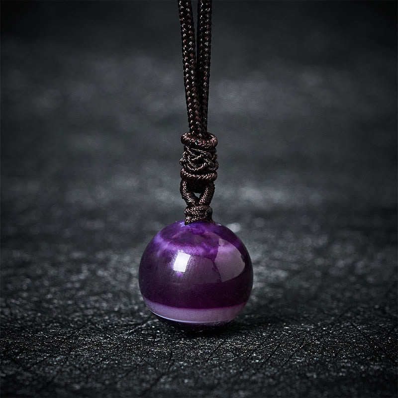 Buddha Stones Amethyst Gelber Achat Verschiedene Achat Rosa Kristall Lazurit Lapislazuli Waage Halskette Anhänger - Lila Achat - image 11