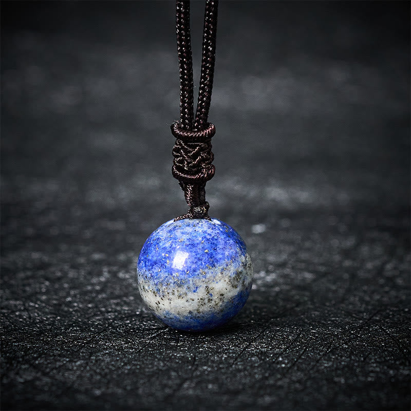 Buddha Stones Amethyst Gelber Achat Verschiedene Achat Rosa Kristall Lazurit Lapislazuli Waage Halskette Anhänger - Lapislazuli - image 23