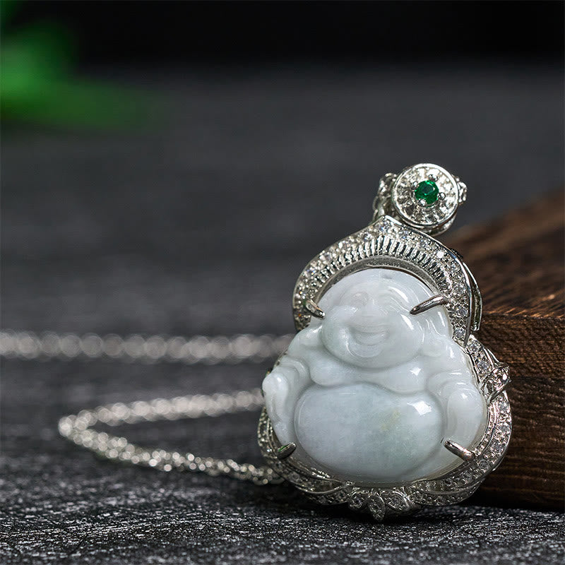 Buddha Stones Jade-Anhänger „Lachender Buddha“ – Symbol der Fülle - image 1