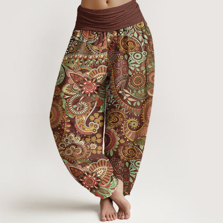 Buddha Stones Baumwoll-Haremshose mit traditionellem Paisley-Muster und elastischem Bund für Damen - Sienna - US16, UK/AU20, EU48 (3XL) - image 8