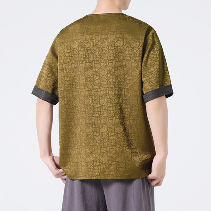 Buddha Stones Sommerliches Retro-T-Shirt mit Knister- und Wolkenmuster, Kurzarm, für Herren - image 4