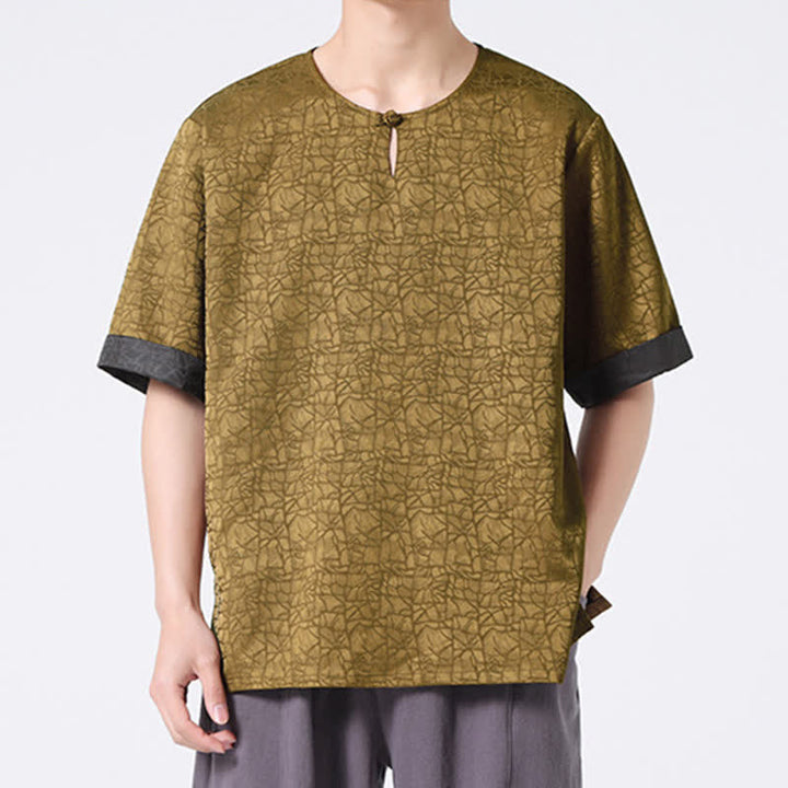 Buddha Stones Sommerliches Retro-T-Shirt mit Knister- und Wolkenmuster, Kurzarm, für Herren - image 2