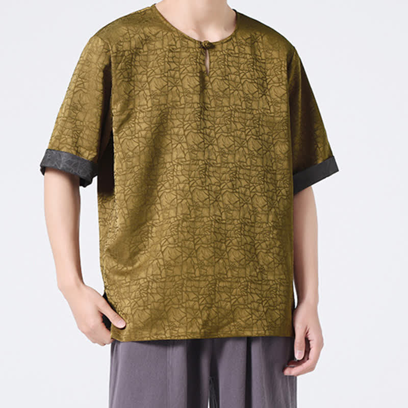 Buddha Stones Sommerliches Retro-T-Shirt mit Knister- und Wolkenmuster, Kurzarm, für Herren - image 5