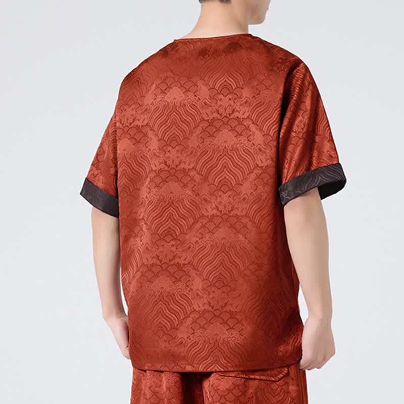 Buddha Stones Sommerliches Retro-T-Shirt mit Knister- und Wolkenmuster, Kurzarm, für Herren - image 20