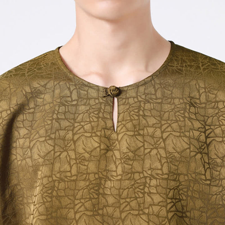 Buddha Stones Sommerliches Retro-T-Shirt mit Knister- und Wolkenmuster, Kurzarm, für Herren - image 9