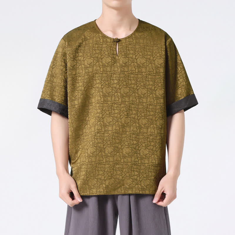 Buddha Stones Sommerliches Retro-T-Shirt mit Knister- und Wolkenmuster, Kurzarm, für Herren - image 1