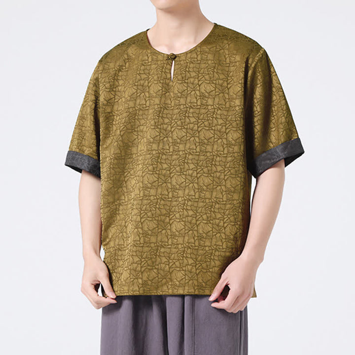 Buddha Stones Sommerliches Retro-T-Shirt mit Knister- und Wolkenmuster, Kurzarm, für Herren - image 6