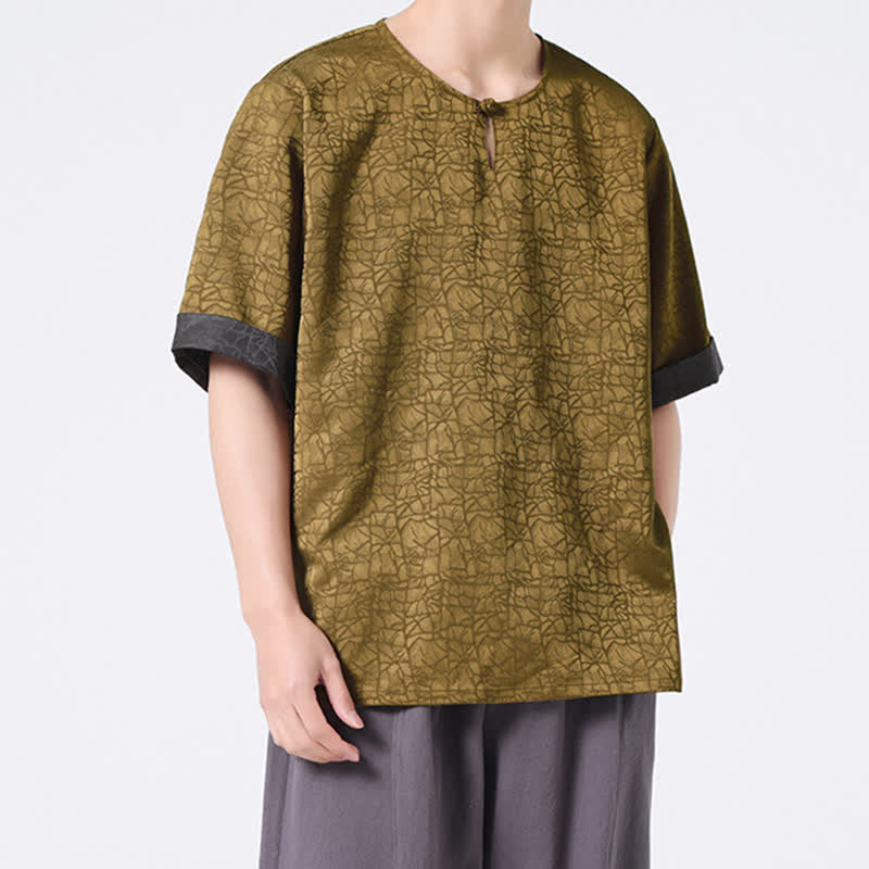 Buddha Stones Sommerliches Retro-T-Shirt mit Knister- und Wolkenmuster, Kurzarm, für Herren - image 7