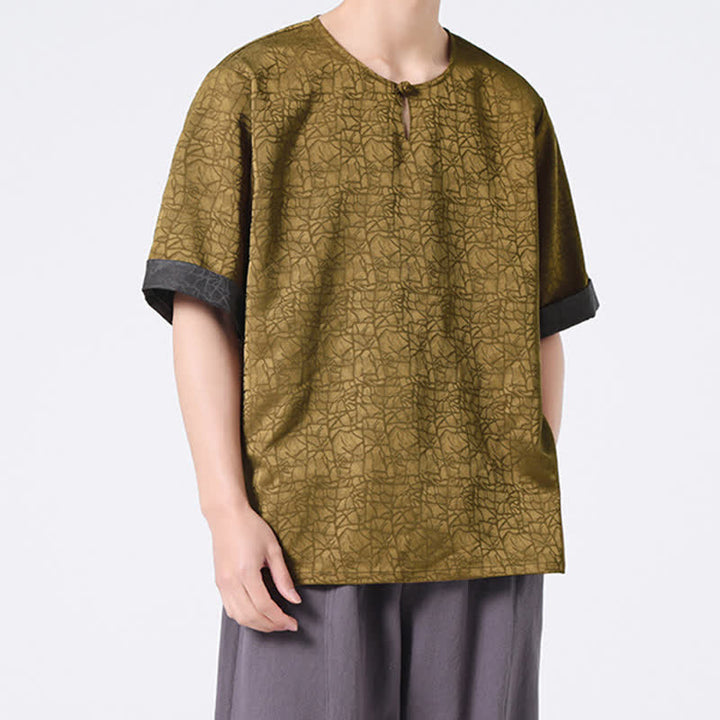 Buddha Stones Sommerliches Retro-T-Shirt mit Knister- und Wolkenmuster, Kurzarm, für Herren - image 7