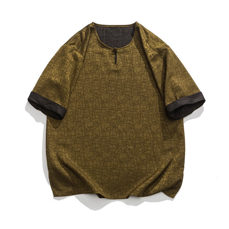 Buddha Stones Sommerliches Retro-T-Shirt mit Knister- und Wolkenmuster, Kurzarm, für Herren - Olive - US/ UK/AU46, EU56 (5XL) - image 13