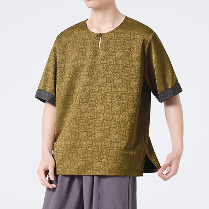 Buddha Stones Sommerliches Retro-T-Shirt mit Knister- und Wolkenmuster, Kurzarm, für Herren - image 3