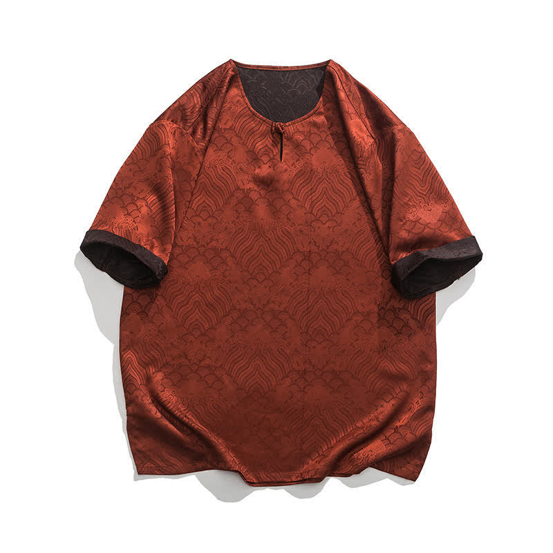 Buddha Stones Sommerliches Retro-T-Shirt mit Knister- und Wolkenmuster, Kurzarm, für Herren - Feuerfestziegel - US/ UK/AU46, EU56 (5XL) - image 24