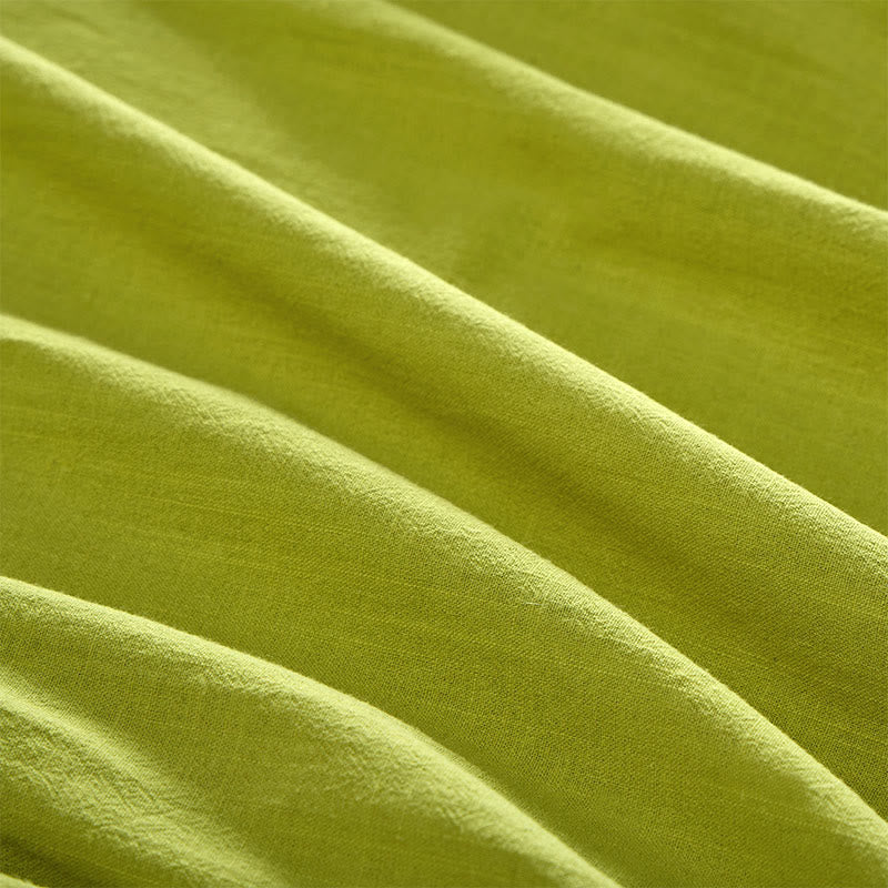 Buddha Stones Einfarbiges, langärmeliges Damen-Baumwollhemd mit Rundhalsausschnitt, Froschknopfleiste und Knöpfen - image 5