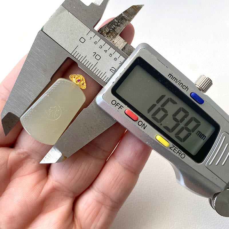 Buddha Stones Halskettenanhänger aus Hetian-Jade und 925er Sterlingsilber mit Om-Symbol (Symbol für Wohlstand) - image 3