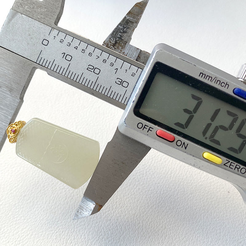 Buddha Stones Halskettenanhänger aus Hetian-Jade und 925er Sterlingsilber mit Om-Symbol (Symbol für Wohlstand) - image 4