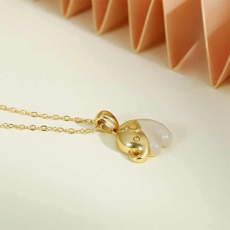 Buddha Stones Elefanten-Anhänger aus Hetian-Jade und 925er Sterlingsilber – Glücksbringer-Halskette - image 2