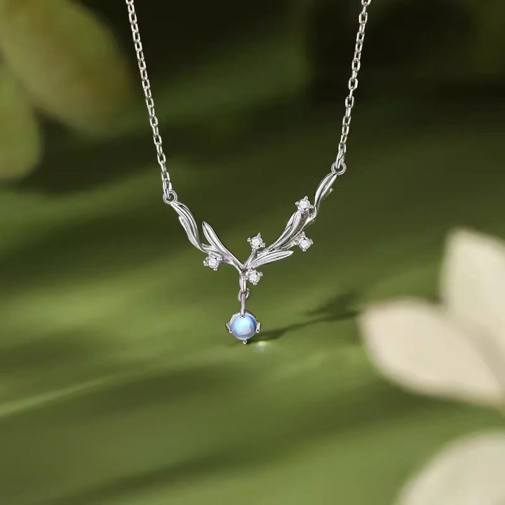 Buddha Stones Halskettenanhänger aus 925er Sterlingsilber mit Mistelzweig als Schutz vor bösen Geistern - 925 Sterlingsilber - image 0