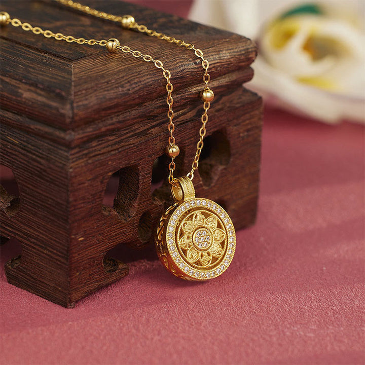 Buddha Stones Halskettenanhänger „Acht Schätze“ aus 925er Sterlingsilber mit Luo-Pan-Segenssymbol - image 3