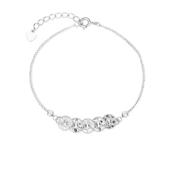 Buddha Stones Ring, Armband, Halskette und Anhänger aus 925er Sterlingsilber mit Fünf-Kaiser-Münzen zum Schutz. - Silbernes Armband (Handgelenkumfang: 14-18 cm) - image 11