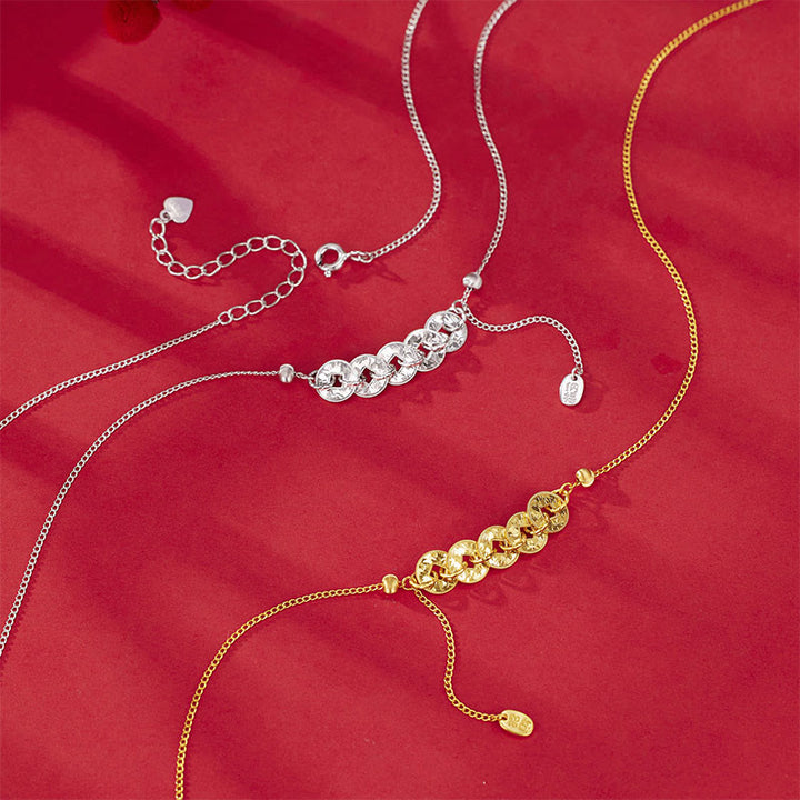 Buddha Stones Ring, Armband, Halskette und Anhänger aus 925er Sterlingsilber mit Fünf-Kaiser-Münzen zum Schutz. - image 7