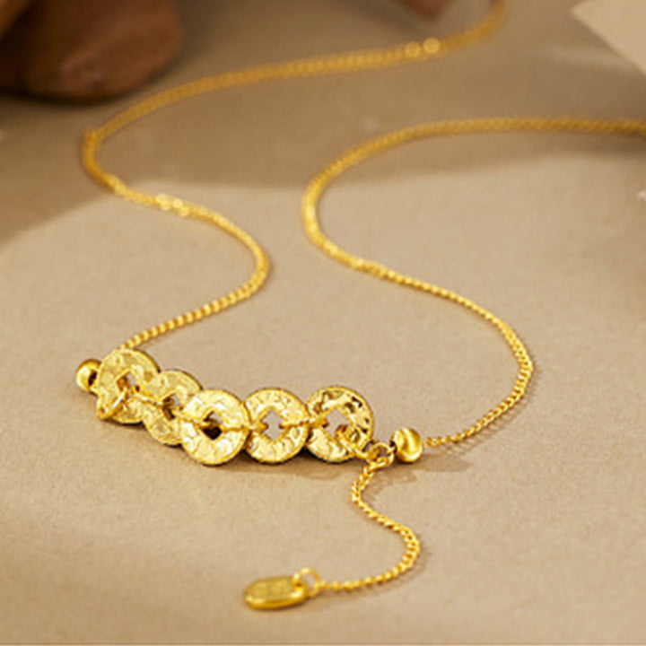 Buddha Stones Ring, Armband, Halskette und Anhänger aus 925er Sterlingsilber mit Fünf-Kaiser-Münzen zum Schutz. - image 2