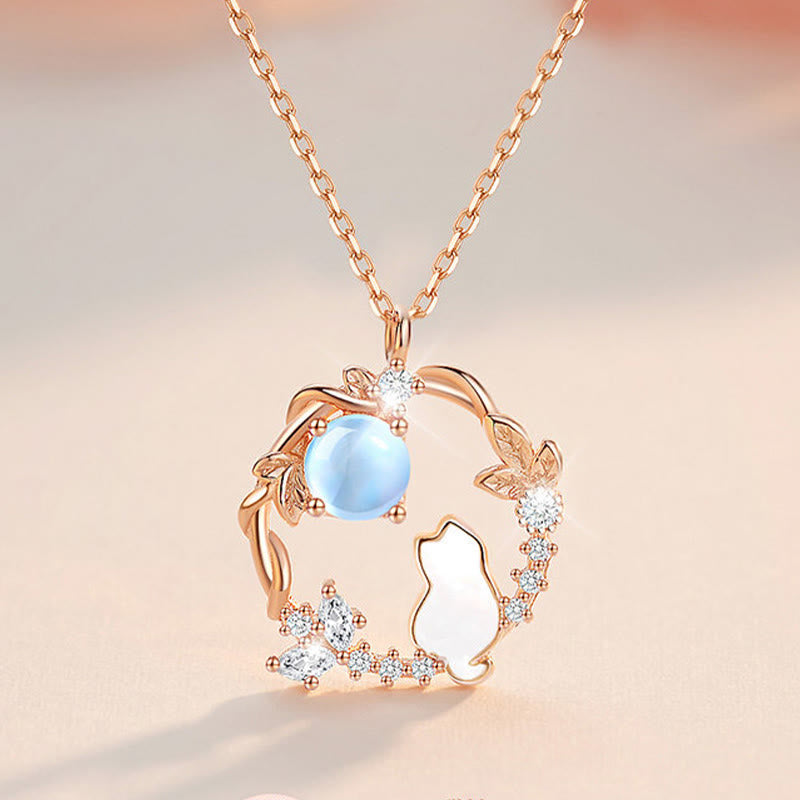 Buddha Stones Ohrringe, Armband und Halskette mit Katzen- und Blumenmotiv aus 925er Sterlingsilber - image 1