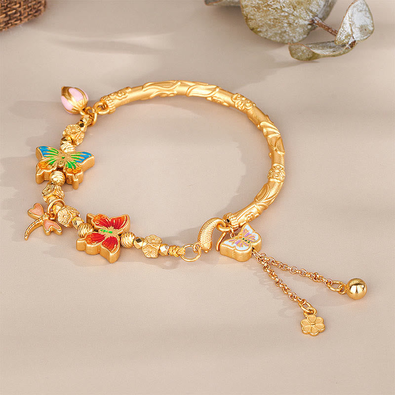 Buddha Stones Schmetterlings- und Blumenarmband aus 925er Sterlingsilber - image 2