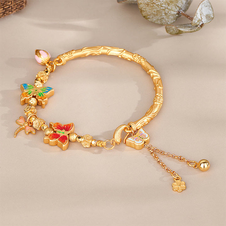 Buddha Stones Schmetterlings- und Blumenarmband aus 925er Sterlingsilber - image 2