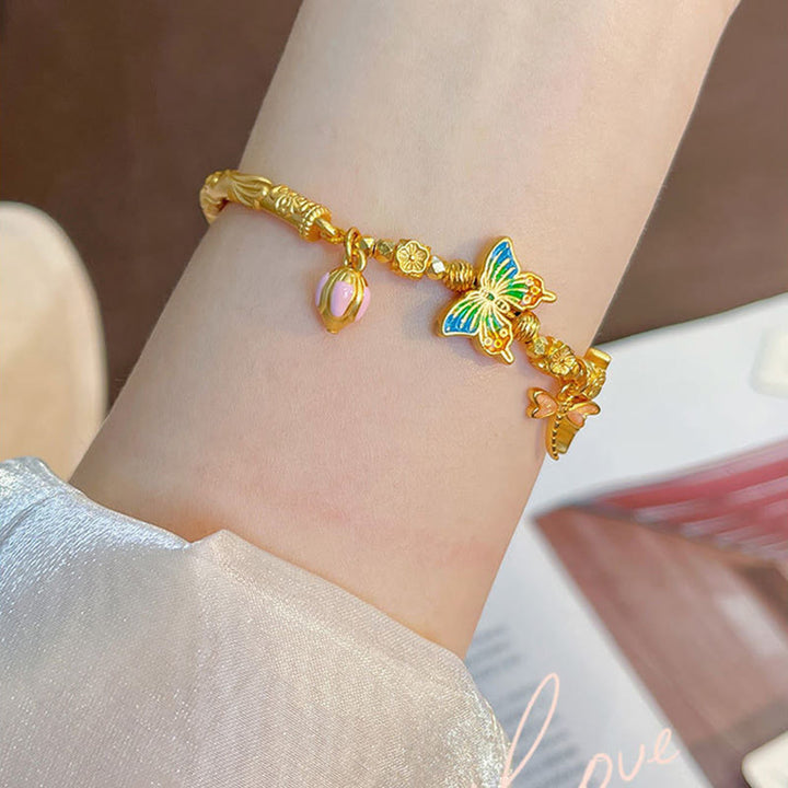 Buddha Stones Schmetterlings- und Blumenarmband aus 925er Sterlingsilber - image 4